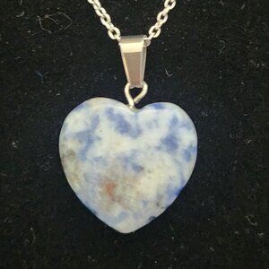 Dumortierite Heart Necklace